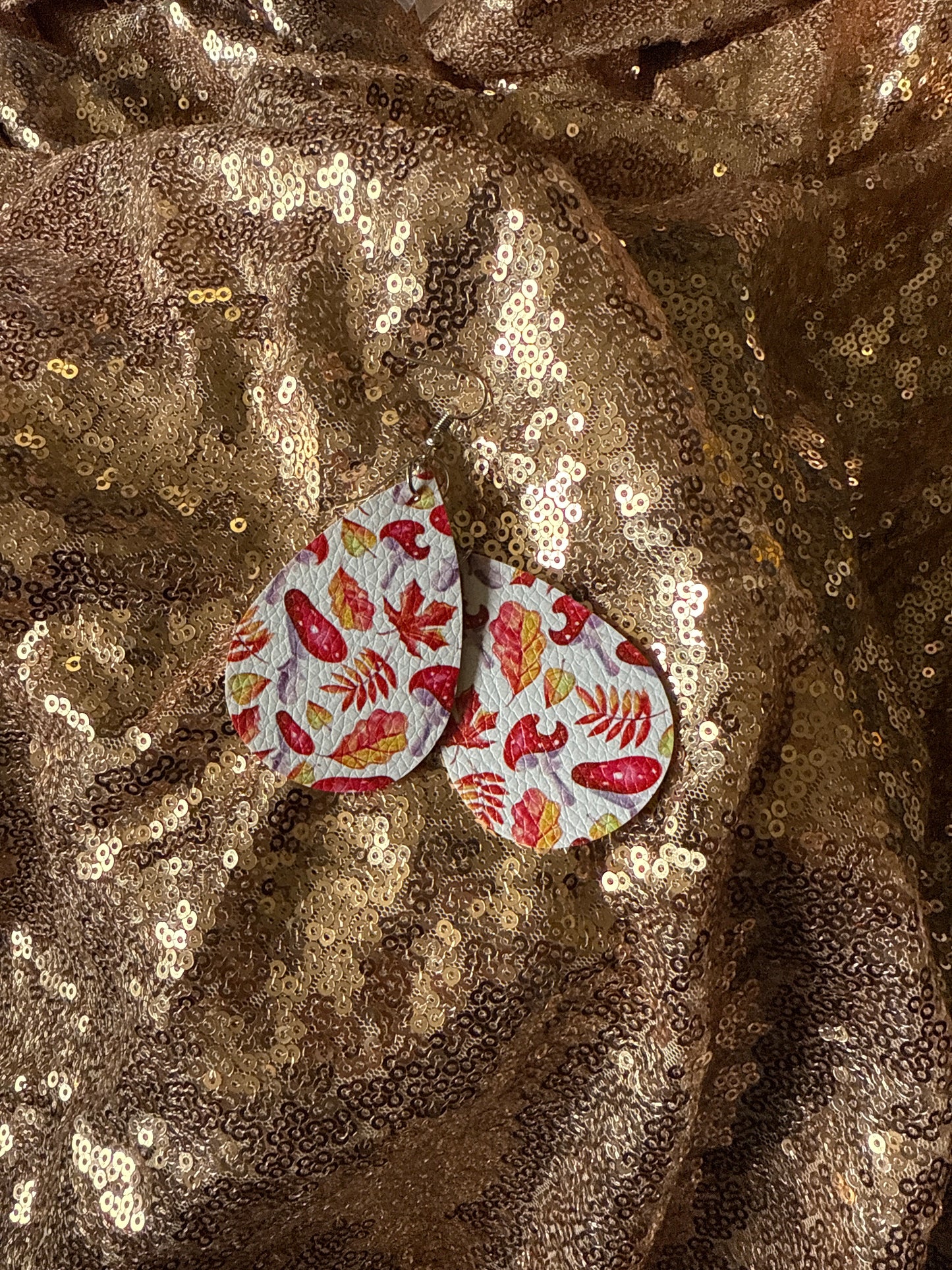 Fall red and white leather