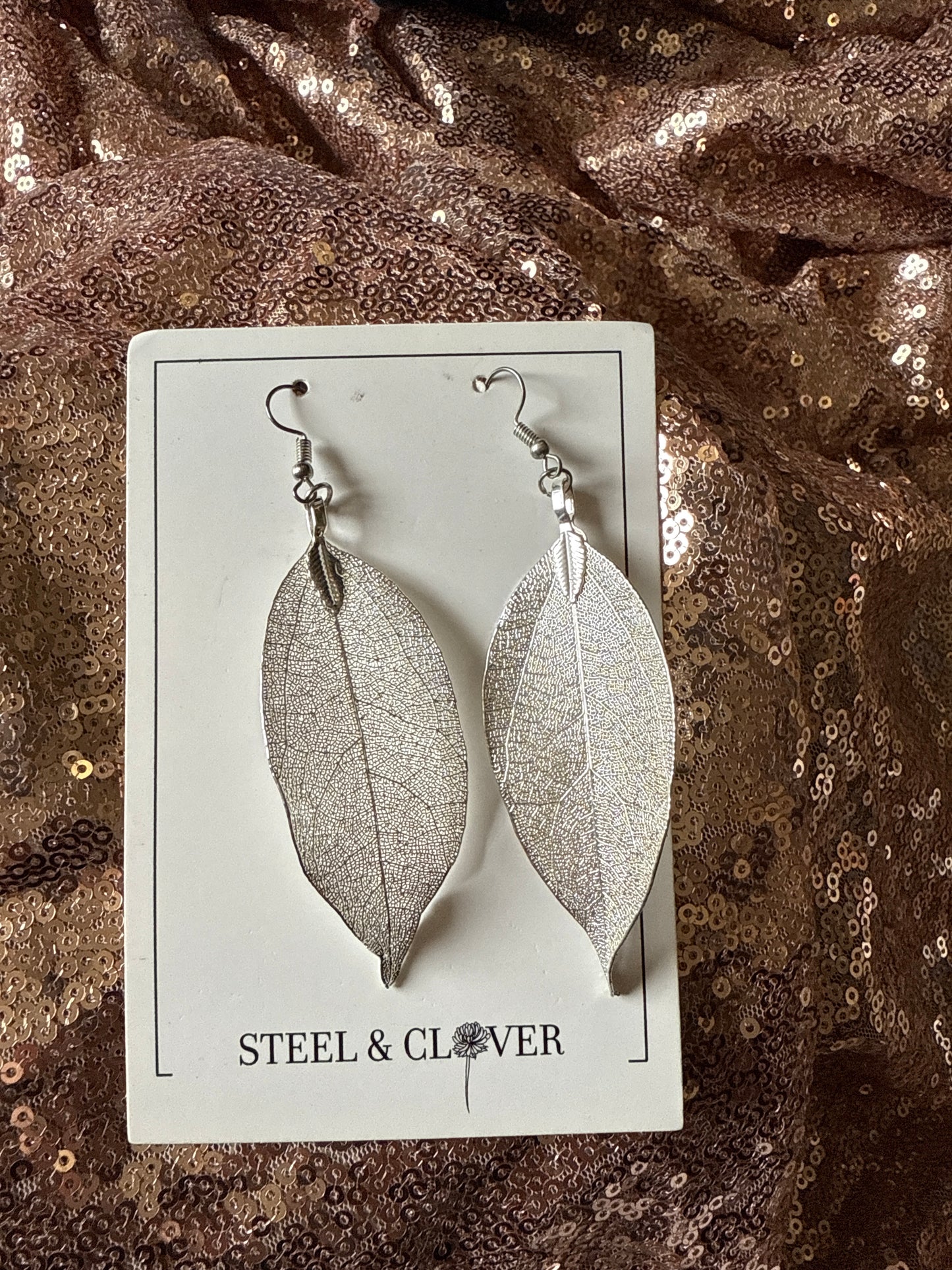 Silver lightweight metal earrings