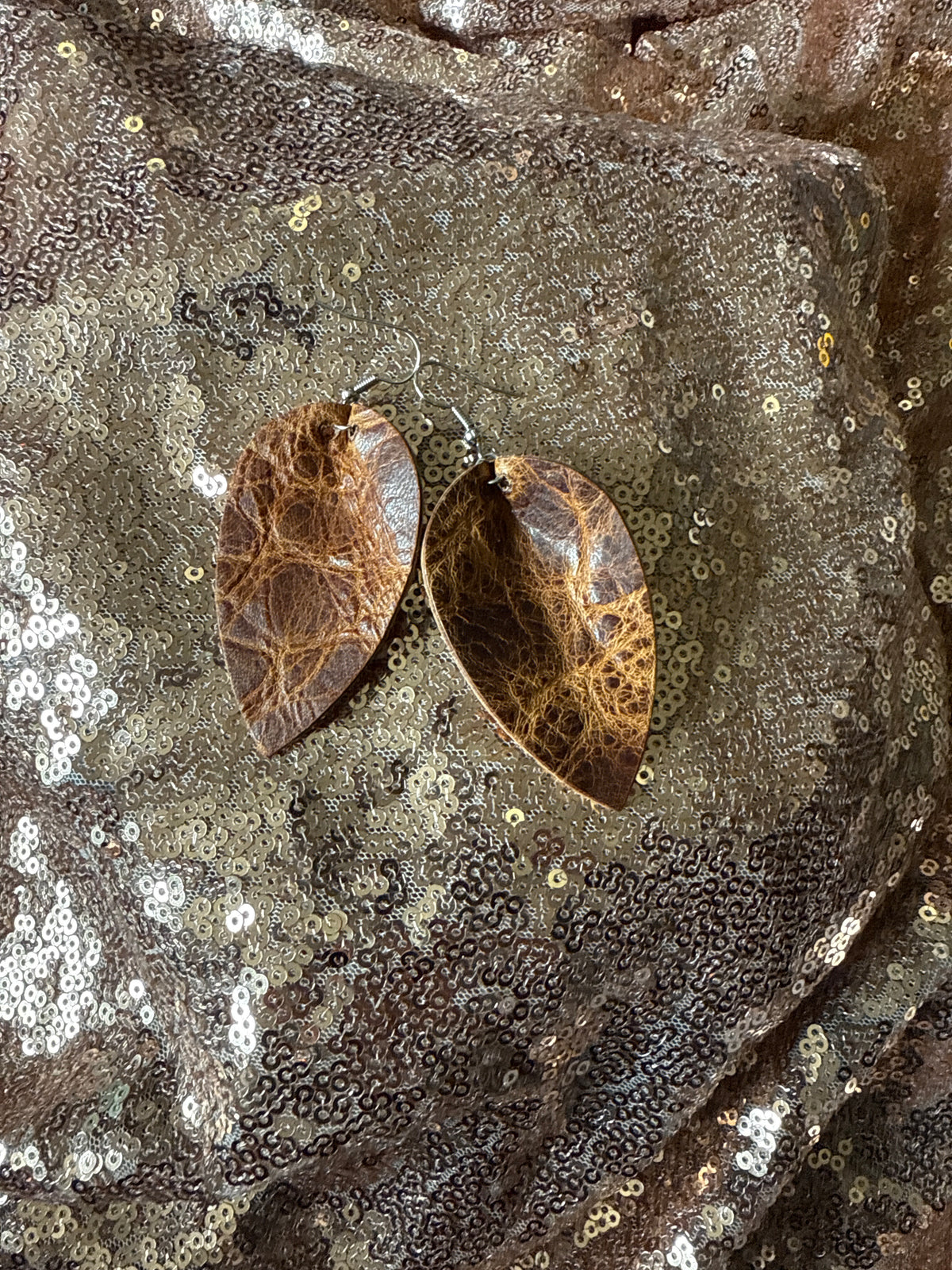 Leather brown tear drop